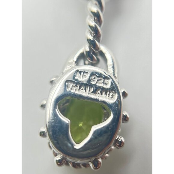 Chapal Zenray Thailand Sterling Silver Peridot Amethyst Dangle Earrings Textured - Picture 7 of 8